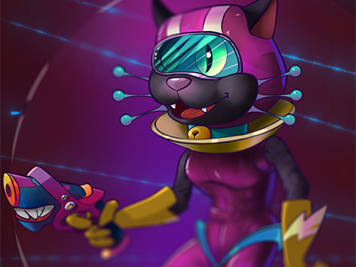 Intergalactic Kitten awesomenauts cat character character design creature digital painting galaxy illustration kitten kitty space star wars