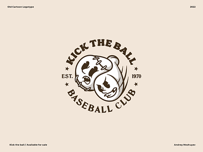 Kick the ball baseball club - logo for expedition to the volcano cartoon design illustration logo logotype vector вектор