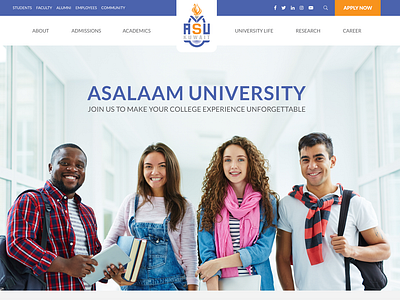 University Website Layout college website education landing page studentlife uidesign university ux website website design