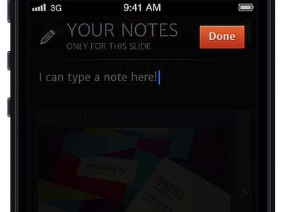 Take A Note app iphone note notes overlay presentation presentations screen second slide.li slides take