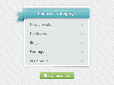Choose a category ribbon blue button categories ecommerce gray green menu ribbon shop submenu subtle template texture web shop webshop