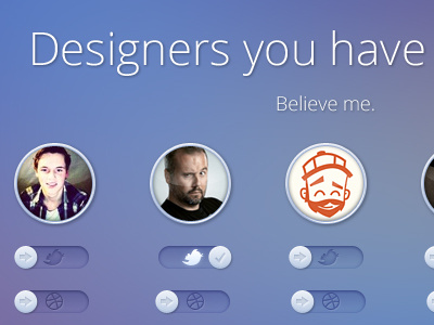 Designers You Have To Follow blue designers dribbble follow slider twitter