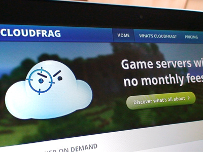 Cloudfrag logo redesign & header blue button cloud cloudfrag frag header logo photo