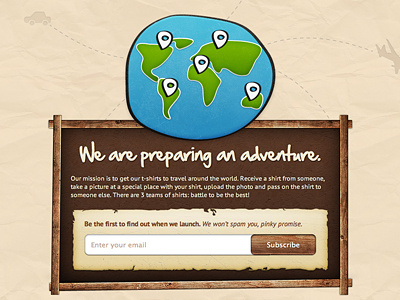 Trace.my - an adventure around the world! adventure blue brown email form globe green subscribe t shirt trace.my travel wood world