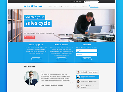 Lead Creation redesign big blue design header home homepage image lead creation
