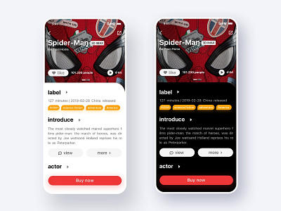 Coming up: spider-man app colors design typography ui ux