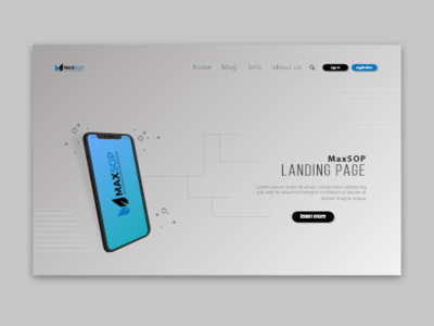 MaxSOP Landing Page adobe xd ui ux