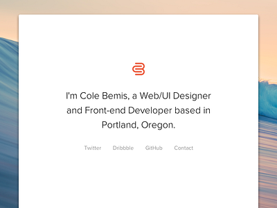 New Personal Site colebemis css3 html5 personal site stylus