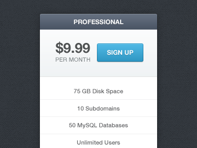 Pricing Table