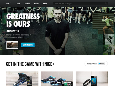 Nike.com Redesign just for fun nike redesign