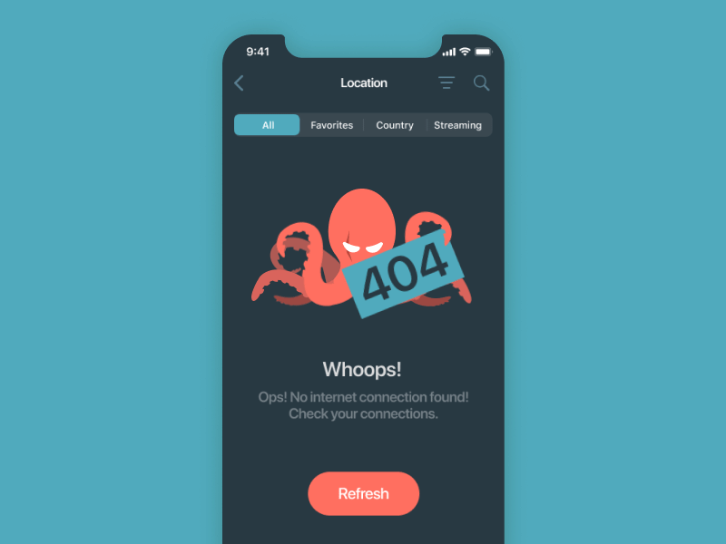 🔍 404 page 🔍 404 ae after effects aftereffects animated animated gif animation app artwork characters design illustration mobile mobileanimation octopus page not found pagenotfound ui vpn vpn app
