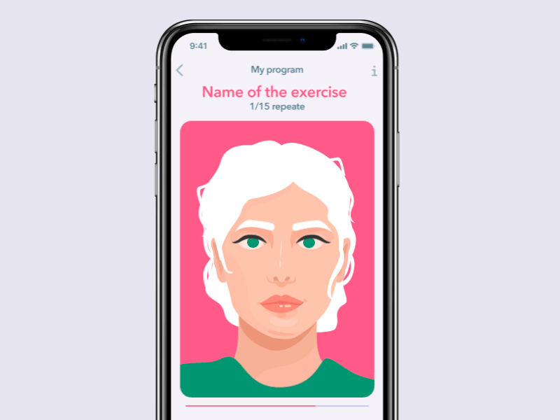 👀 Face exercise, mobile app 👀 by Anastasiya Vorontsova on Dribbble