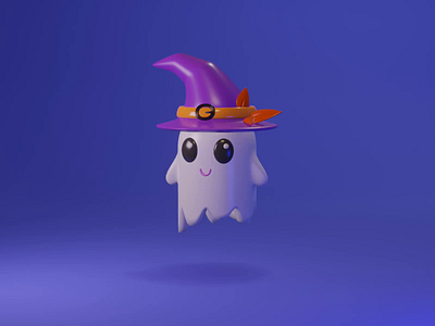 Cute ghost 👻 2021 3d animation blender graphic design halloween illustration