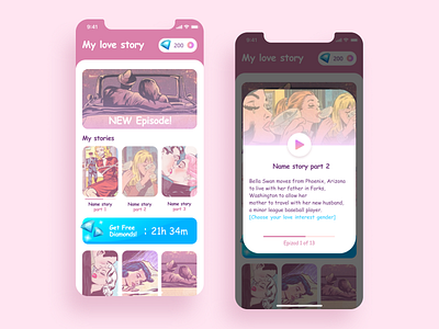 Love stories app 🧡 app art artwork design illustration mobile ui ux vector