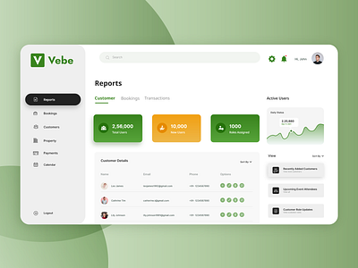 Booking Platform Dashboard Design