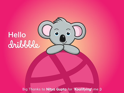 Hello Dribble! debut debut shot design dribble invite hello hello dribble illustration invite koala shot thanks