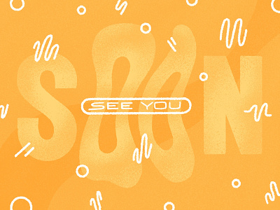 See You Soon design gold groovy illustration ipad pro lettering procreate see you soon textures
