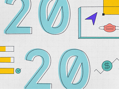 👋 2020 2020 branding bye design illustration new year procreate textures