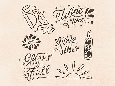 Wine Flash Sheet flash sheet flash tattoo illustration lettering procreate sunshine tattoo wine