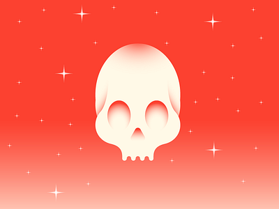 Alien Skull alien gradient illustration rebound red skull space stars vector