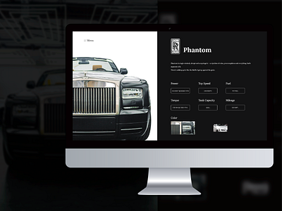 Rols Royce Display website adobe xd aftereffects designer dribbble mockup premium premium mockup prototype typography ui ux designer ux ux designer vector