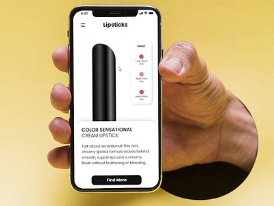 Lipstick - Select your Color Prototype adobe xd aftereffects design designer mockup premium mockup prototype ui ux designer ux designer