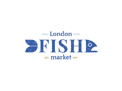 London fish market brand fish logo logo challenge logo design logos market sea vintage