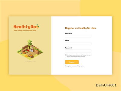 Daily UI 001 Sign Up Page - Web
