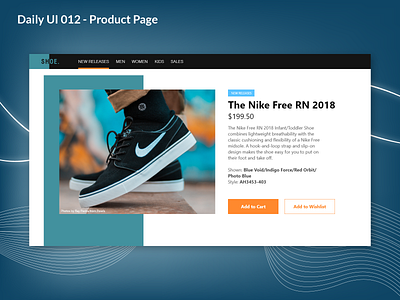 Daily UI 012 - Ecommerce Product Page adobe xd daily 100 challenge dailyui design ecommerce illustration product page shoes user interface design website design
