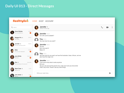 Daily UI 013 Direct Message adobe xd daily 100 challenge daily ui dailyui direct messaging message user interface design website design