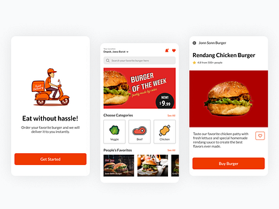 Burger Delivery App Concept app delivery delivery app food mobile app mobile ui restaurant ui