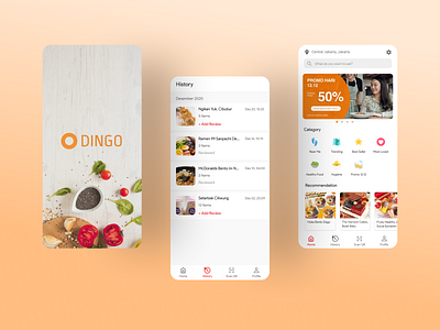 Dingo Contactless Dining App app design contactless food app minimalist restaurant app ui user interface design