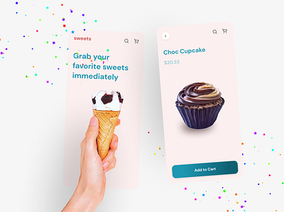 Sweets Shop App Concept food shop shopping app sweets