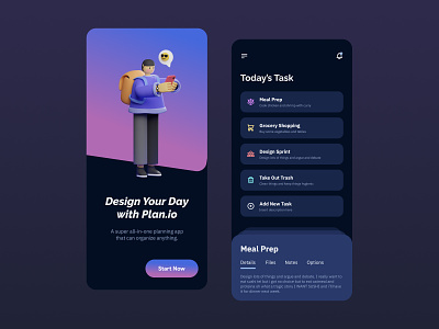 Planner App Concept Design 3d animation branding daily planner design graphic design mobile app mobile design plan planner ui ui concept user interface design
