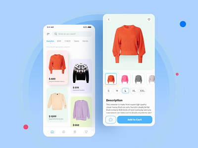 Fashion E-Commerce App Concept app design apparel cloth clothing clothing apparel dailyui fashion mobile app design tshirt ui design user interface design