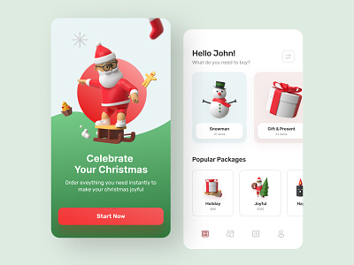 Holiday Planner Application 3d 3d illustration christmas clean dailyui event planner fun holiday holiday planner illustration minimal minimal ui minimalist mobile application modern modern ui planner ui application user interface design xmas