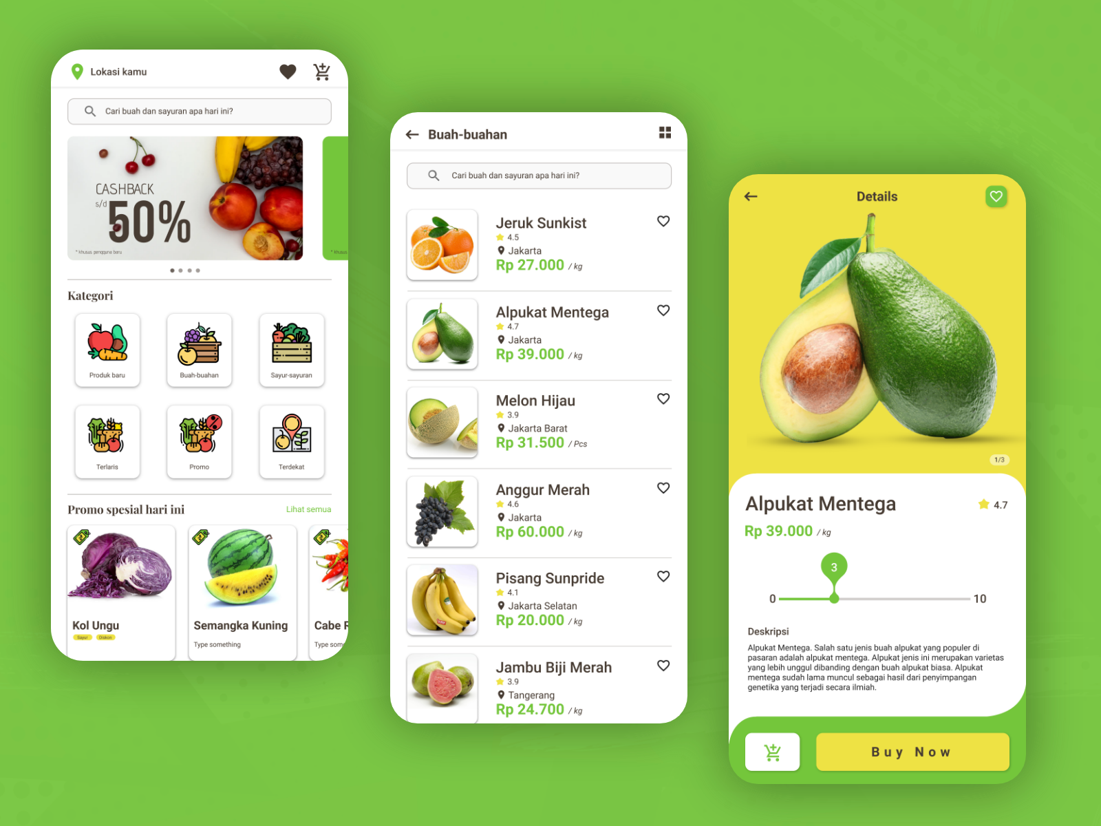 Fruits & Vegetables App by Iday Hidayat on Dribbble