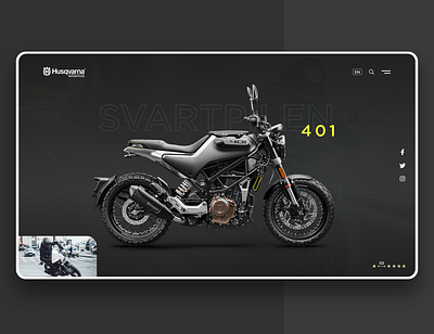 Husqvarna UI Web Exploration dark ui desktop husqvarna motorbike motorcycle soft ui uidesign uiux uxdesign web design website