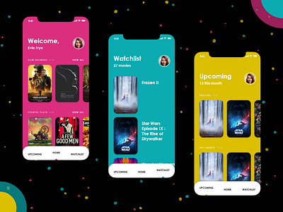 Movie App Concept - Main Screens