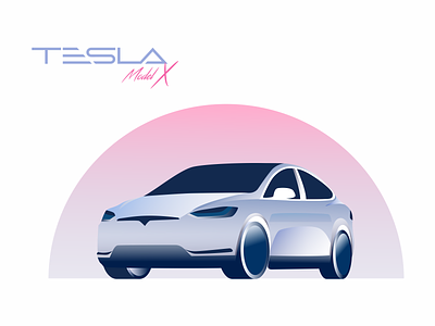 Tesla car design illustration illustrator model x tesla