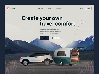 Landing page for trailers rental service