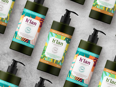 h*lan shampoo herbal organic packagingdesign