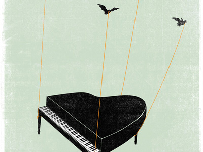 Haunted Piano illustration poster