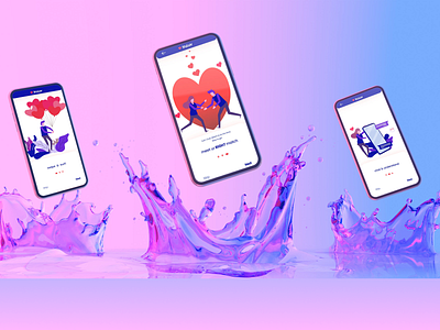 Dating App - Onboarding Concept datingapp design illustration mobileapp onboarding ui user experience ux
