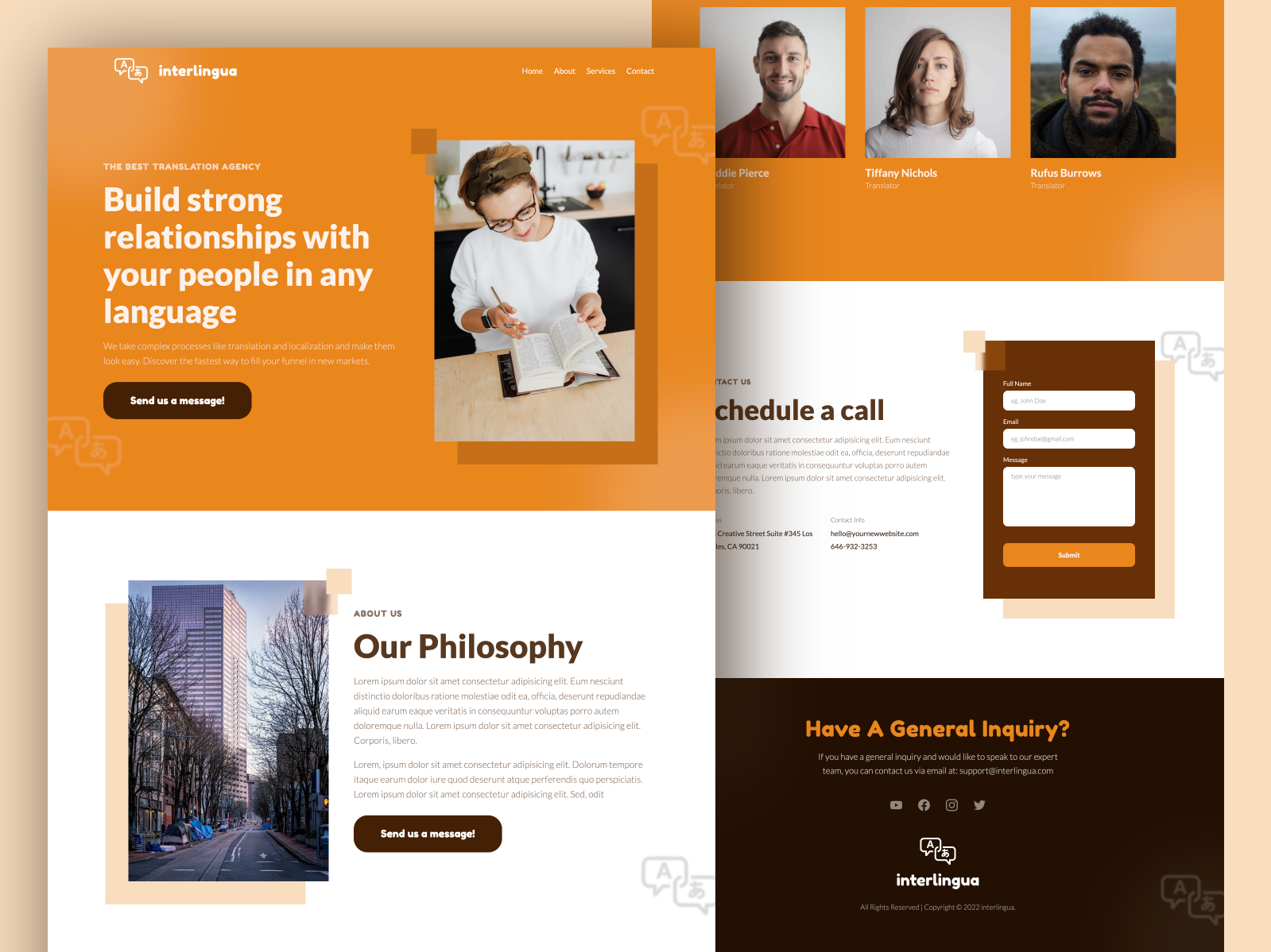 Translation Consultant Landing Page UI Design by Craftnotion Studio on
