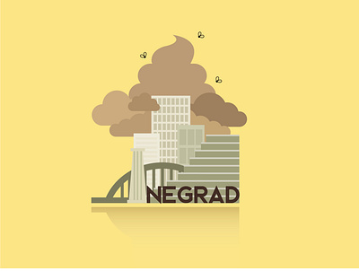 Beograd - Negrad air pollution belgrade cartoon city draw earth ecology global warming illustration illustrator serbia