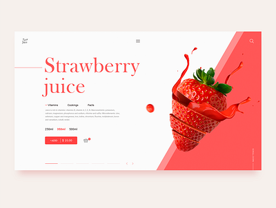 Strawberry juice concept creativity daily e commerce homepage juice landing landing page minimal strawberry typography ui ux web web design website