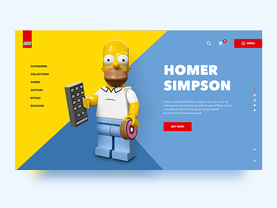 Homer Simpson concept lego creativity daily donut donuts e-commerce geometric design homepage illustration landing page lego legos minimal simpsons typography ui ux vector web