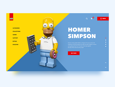 Homer Simpson concept lego creativity daily donut donuts e commerce geometric design homepage illustration landing page lego legos minimal simpsons typography ui ux vector web