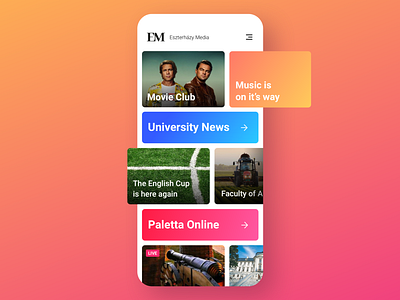 Eszterházy Media App UI